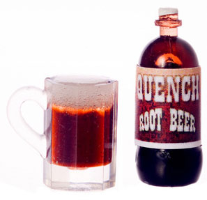 Dollhouse Miniature Quench Root Beer/Mug